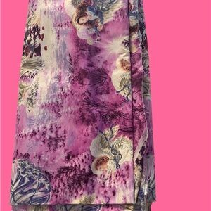 Floral Purple and Cream angel fabric VERY THICK MATERIAL​